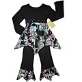 AnnLoren Girl's Hanky Floral and Polka Dots 2-piece Outfit