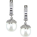 14k White Gold South Sea Pearl Drop Earrings (9-10 mm)