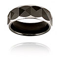 Black-plated Tungsten Faceted Polished Band (8 mm)