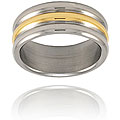 Gold Plated Polished Rounded Titanium Ring