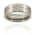 Tungsten Grooved Brushed and Polished Band (8 mm)
