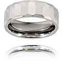Faceted Polished Tungsten Ring