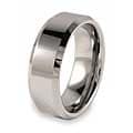 Beveled Edge Polished Tungsten Ring