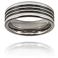 Tungsten Grooved Black-plated Polished Band (8 mm)
