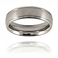 Grooved Brushed and Polished Tungsten Ring