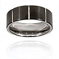 Black-plated Tungsten Grooved Brushed/ Polished Band (8 mm)