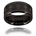 Black-plated Polished Tungsten Ring