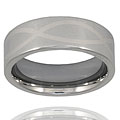 Polished Tungsten Carbide Ring with Laser Design