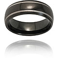 Black-plated Tungsten Carbide Laser Line Band (7.7 mm)
