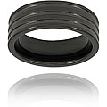 Black-plated Tungsten Carbide Grooved Band (8 mm)