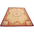 Indo Aboussan Ivory/ Red Wool Rug (10' x 14')