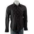 English Laundry Men's Black Stripe Button-up Shirt