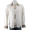English Laundry Men's White Windowpane Shirt