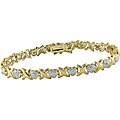 Goldplated Sterling Silver 'Hugs and Kisses' Diamond Bracelet