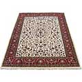 Indo Kashan Ivory/ Red Wool Rug (9' x 12')
