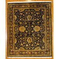 Indo Mahal Black/ Burgundy Wool Rug (9'9 x 12')