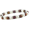 FW Brown and White Pearl Elastic Bracelet (6-7 mm)