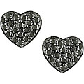 10k Gold 3/8ct TDW Black Diamond Heart Earrings