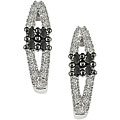 10k Gold 3/8ct TDW Black and White Diamond Earrings (I-J, I2-I3)
