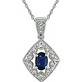 10k Gold Diamond and Blue Sapphire Necklace