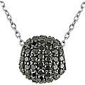 14k Gold 1ct TDW Black Diamond Pave Ball Necklace