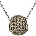 14k Gold 1ct TDW Brown Diamond Pave Ball Necklace