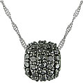 14k Gold 1/2ct TDW Black Diamond Pave Ball Necklace