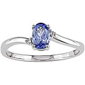 10k Gold Oval Tanzanite and Diamond Ring