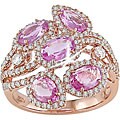 18k Gold Pink Sapphire and 3/4ct TDW Diamond Ring (G-H-I, SI)