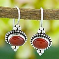 Sterling Silver Carnelian Agate Earrings (Indonesia)