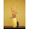 Tan Lilies in 16-inch Bamboo Cylinder Vase