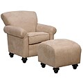 Capri Khaki Microfiber Armchair and Ottoman