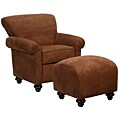 Dark Brown Microfiber Capri Armchair and Ottoman