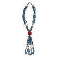 Handmade Red Coral Turquoise Garnet Necklace