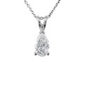 14k White Gold 3/4ct Pear Diamond Solitaire Pendant (H-I,SI2-I1)
