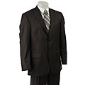 Nautica Men's Black Pinstripe Wool 2-button Suit