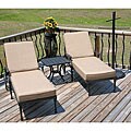 Scroll Sun Lovers Lounger Group Black Patio Set