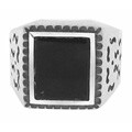 Oxidized Sterling Silver Men's Onyx Ring