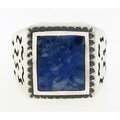 Oxidized Sterling Silver Men's Sodalite Ring