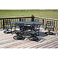 Vienna Black 7-piece Swivel Dining Rockers Set