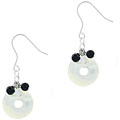 Sterling Silver Onyx and Mother of Pearl Earrings