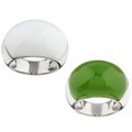 Rhodium-plated Brass Colored Glass Ring