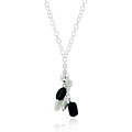 Sterling Silver Onyx and Pearl Cluster Necklace