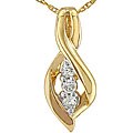 10k Gold 1/10ct Diamond 3-stone Journey Necklace