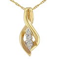 10k Gold 1/10ct Diamond 3-stone Journey Necklace