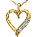 10k Yellow Gold Baguette Diamond Heart Necklace