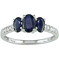 10k Gold Sapphire and 1/10ct TDW Diamond Ring