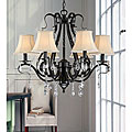 Black Iron 6-light Crystals Chandelier
