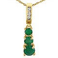 10k Yellow Gold Diamond and Emerald Pendant