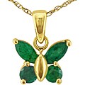 10k Yellow Gold Emerald Butterfly Necklace